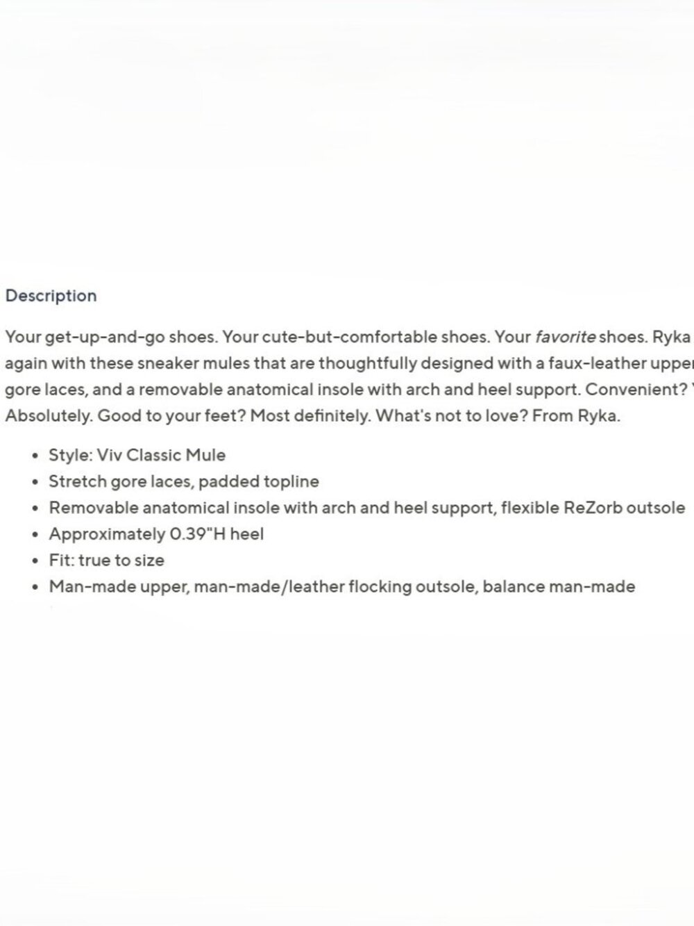 NEW RYKA Fixed Lace Sneaker Mules VIV Classic Mule Women's size 10W ACADEMY BLUE - Picture 8 of 8